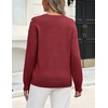 Zeagoo Women’s Sweaters 3D Floral Appliques Crewneck Long Sleeve Pullovers(Wine Red)