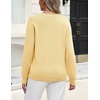 Zeagoo Women’s Sweaters 3D Floral Appliques Crewneck Long Sleeve Pullovers(Yellow)