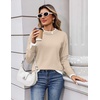 Zeagoo Womens Sweaters Crewneck Long Sleeve Pullover Tops(Apricot)