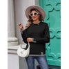 Zeagoo Womens Sweaters Crewneck Long Sleeve Pullover Tops(Black)