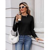 Zeagoo Womens Sweaters Crewneck Long Sleeve Pullover Tops(Black)