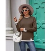 Zeagoo Womens Sweaters Crewneck Long Sleeve Pullover Tops(Brown)