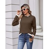 Zeagoo Womens Sweaters Crewneck Long Sleeve Pullover Tops(Brown)