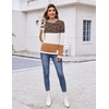 Zeagoo Womens Sweaters Crewneck Long Sleeve Pullover Tops(Leopard Color Block)