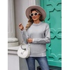 Zeagoo Womens Sweaters Crewneck Long Sleeve Pullover Tops(Light Grey)