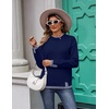 Zeagoo Womens Sweaters Crewneck Long Sleeve Pullover Tops(Navy Blue)
