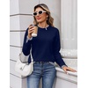Zeagoo Womens Sweaters Crewneck Long Sleeve Pullover Tops(Navy Blue)