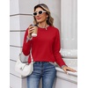 Zeagoo Womens Sweaters Crewneck Long Sleeve Pullover Tops(Red)