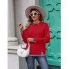 Zeagoo Womens Sweaters Crewneck Long Sleeve Pullover Tops(Red)