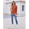 Zeagoo Womens Sweaters Crewneck Long Sleeve Pullover Tops(Rust Red)