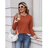 Zeagoo Womens Sweaters Crewneck Long Sleeve Pullover Tops(Rust Red)