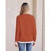 Zeagoo Womens Sweaters Crewneck Long Sleeve Pullover Tops(Rust Red)