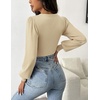 Zeagoo Womens Sweaters Long Sleeve Bodysuits 2026 Fall Crewneck Puff Knit Pullover Tops(Coffee)