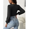 Zeagoo Womens Sweaters Long Sleeve Bodysuits 2026 Fall Crewneck Puff Knit Pullover Tops(Heart)