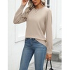 Zeagoo Womens Sweaters Long Sleeve Tops Classic Fall Clothes Crewneck Tops(Apricot)