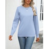 Zeagoo Womens Sweaters Long Sleeve Tops Classic Fall Clothes Crewneck Tops(Blue)