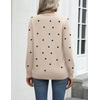 Zeagoo Womens Sweaters Long Sleeve Tops Classic Fall Clothes Crewneck Tops(Polka Dot-khaki)