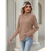 Zeagoo Womens Sweaters Turtleneck Long Sleeve Tops Lightweight Fall Clothes(Apricot)