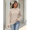 Zeagoo Womens Sweaters Turtleneck Long Sleeve Tops Lightweight Fall Clothes(Beige)
