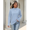 Zeagoo Womens Sweaters Turtleneck Long Sleeve Tops Lightweight Fall Clothes(Blue)