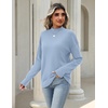 Zeagoo Womens Sweaters Turtleneck Long Sleeve Tops Lightweight Fall Clothes(Blue)