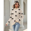 Zeagoo Womens Sweaters Turtleneck Long Sleeve Tops Lightweight Fall Clothes(Bow)