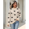 Zeagoo Womens Sweaters Turtleneck Long Sleeve Tops Lightweight Fall Clothes(Bow)