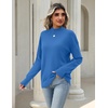 Zeagoo Womens Sweaters Turtleneck Long Sleeve Tops Lightweight Fall Clothes(Bright Blue)