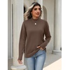 Zeagoo Womens Sweaters Turtleneck Long Sleeve Tops Lightweight Fall Clothes(Brown)