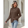 Zeagoo Womens Sweaters Turtleneck Long Sleeve Tops Lightweight Fall Clothes(Brown)