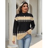 Zeagoo Womens Sweaters Turtleneck Long Sleeve Tops Lightweight Fall Clothes(Fair Isle Pattern)