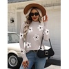 Zeagoo Womens Sweaters Turtleneck Long Sleeve Tops Lightweight Fall Clothes(Flower175)