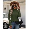 Zeagoo Womens Sweaters Turtleneck Long Sleeve Tops Lightweight Fall Clothes(Green)