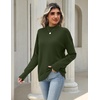 Zeagoo Womens Sweaters Turtleneck Long Sleeve Tops Lightweight Fall Clothes(Green)