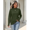 Zeagoo Womens Sweaters Turtleneck Long Sleeve Tops Lightweight Fall Clothes(Green)