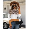 Zeagoo Womens Sweaters Turtleneck Long Sleeve Tops Lightweight Fall Clothes(Leopard Print)