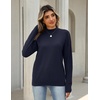 Zeagoo Womens Sweaters Turtleneck Long Sleeve Tops Lightweight Fall Clothes(Navy Blue)
