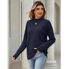Zeagoo Womens Sweaters Turtleneck Long Sleeve Tops Lightweight Fall Clothes(Navy Blue)