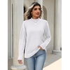 Zeagoo Womens Sweaters Turtleneck Long Sleeve Tops Lightweight Fall Clothes(White)