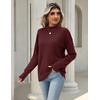 Zeagoo Womens Sweaters Turtleneck Long Sleeve Tops Lightweight Fall Clothes(Wine Red)
