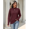 Zeagoo Womens Sweaters Turtleneck Long Sleeve Tops Lightweight Fall Clothes(Wine Red)