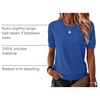 Zeagoo Womens Tops Short Sleeve Sweater Crewneck Basic Fashion Clothing(Heather Blue)