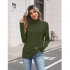 Zeagoo Women’s Turtleneck Sweater Fall Winter Casual Knit Pullover Tops(Army Green)