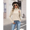 Zeagoo Women’s Turtleneck Sweater Fall Winter Casual Knit Pullover Tops(Beige)