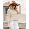 Zeagoo Women’s Turtleneck Sweater Fall Winter Casual Knit Pullover Tops(Beige)