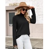 Zeagoo Women’s Turtleneck Sweater Fall Winter Casual Knit Pullover Tops(Black)