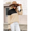 Zeagoo Women’s Turtleneck Sweater Fall Winter Casual Knit Pullover Tops(Black Apricot)