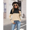 Zeagoo Women’s Turtleneck Sweater Fall Winter Casual Knit Pullover Tops(Black Apricot)