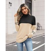 Zeagoo Women’s Turtleneck Sweater Fall Winter Casual Knit Pullover Tops(Black Apricot)