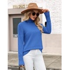 Zeagoo Women’s Turtleneck Sweater Fall Winter Casual Knit Pullover Tops(Blue)